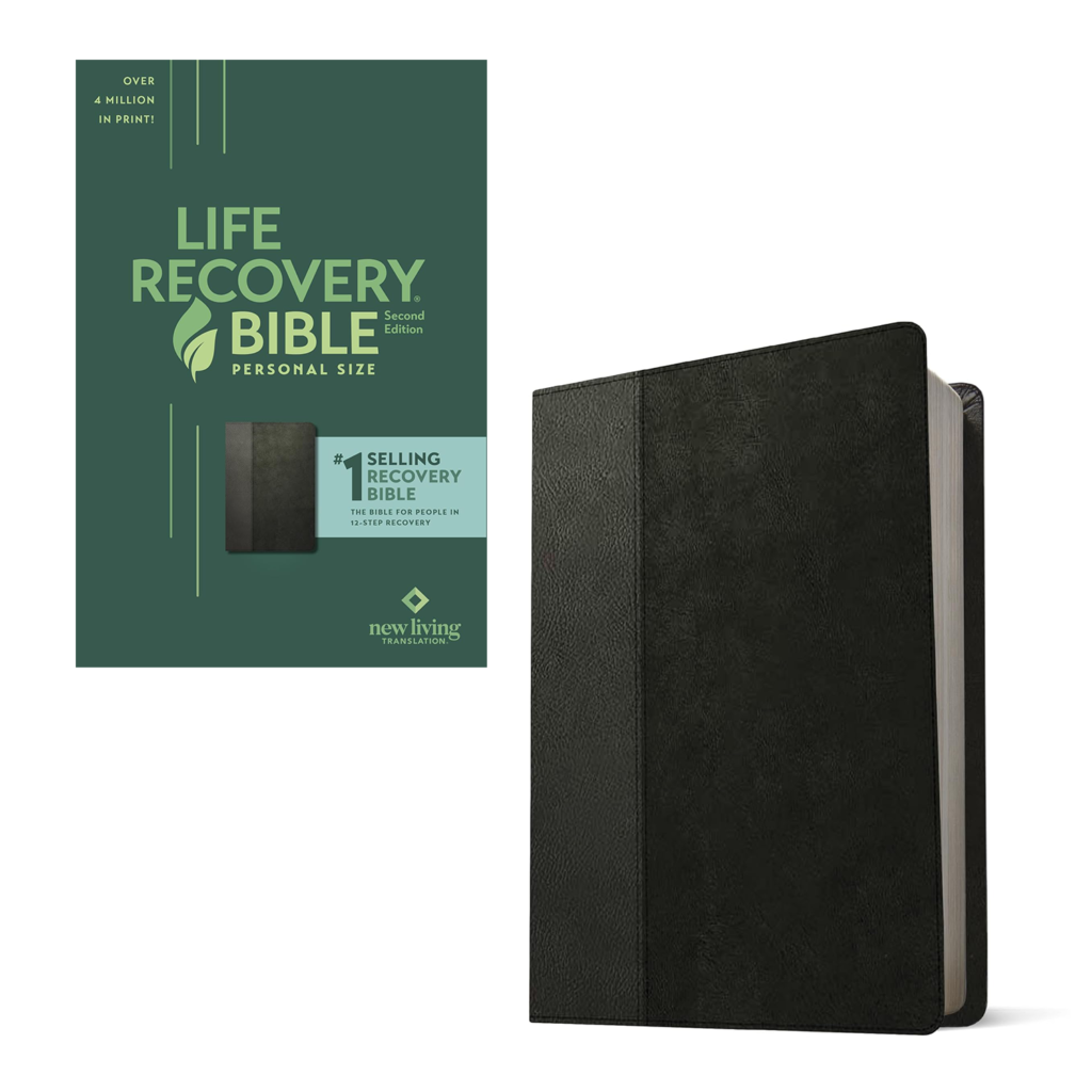 NLT Life Recovery Bible | Personal Size | Black/Onyx Flexcover